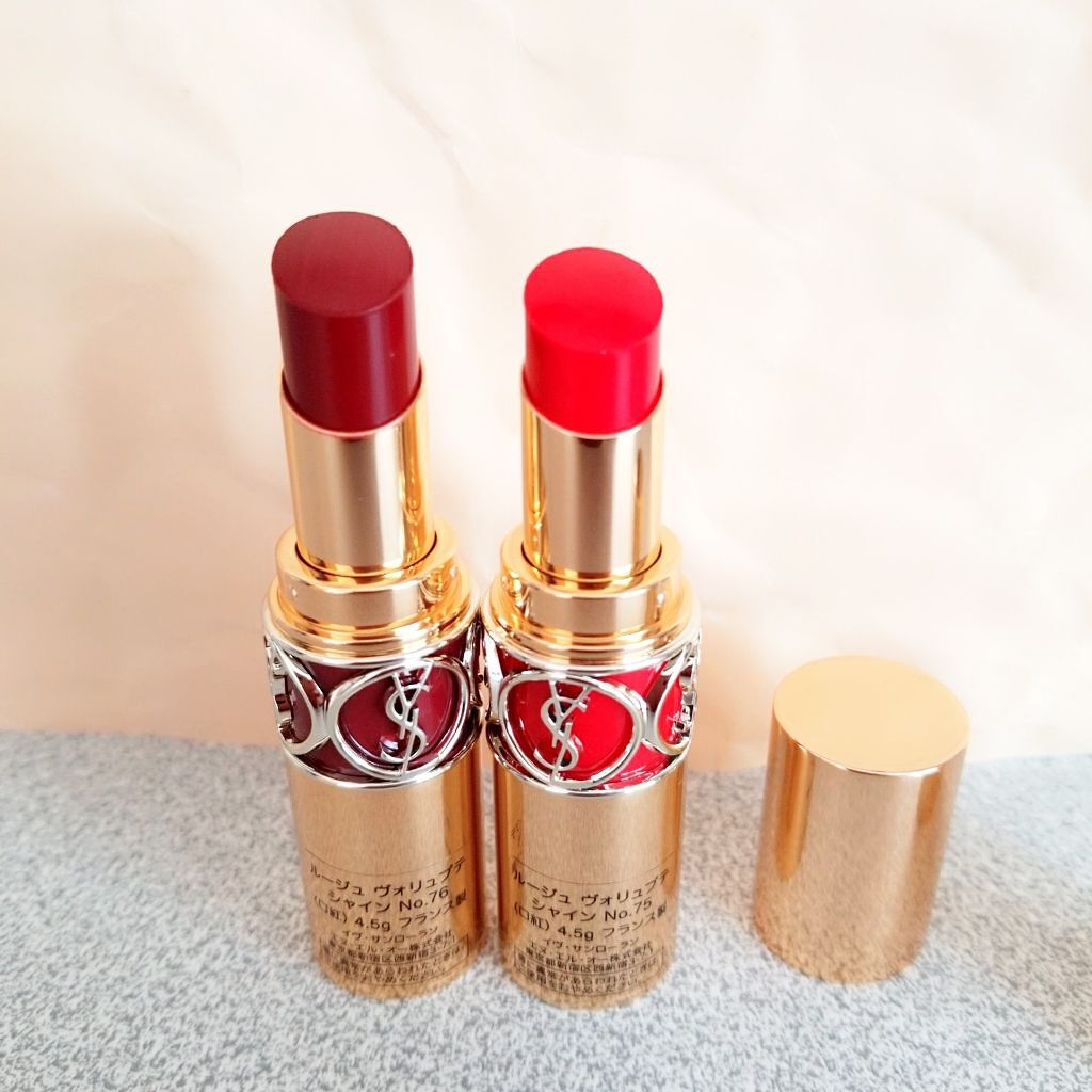 ルージュ ヴォリュプテ シャイン/YVES SAINT LAURENT BEAUTE/口紅を使ったクチコミ(2枚目)