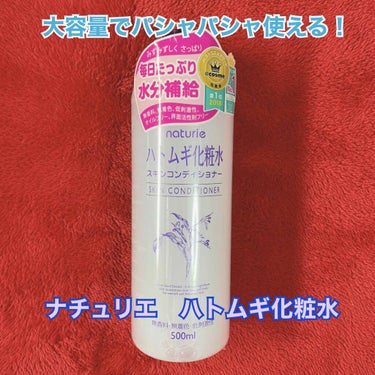 ナチュリエ　ハトムギ化粧水
（スキンコンディショナーh）

今回は私がガチで愛用しているハトムギ化粧水をイミュさんからいただいたのでもう一度レビューしたいと思います☺︎

¥650でたっぷり500mlと