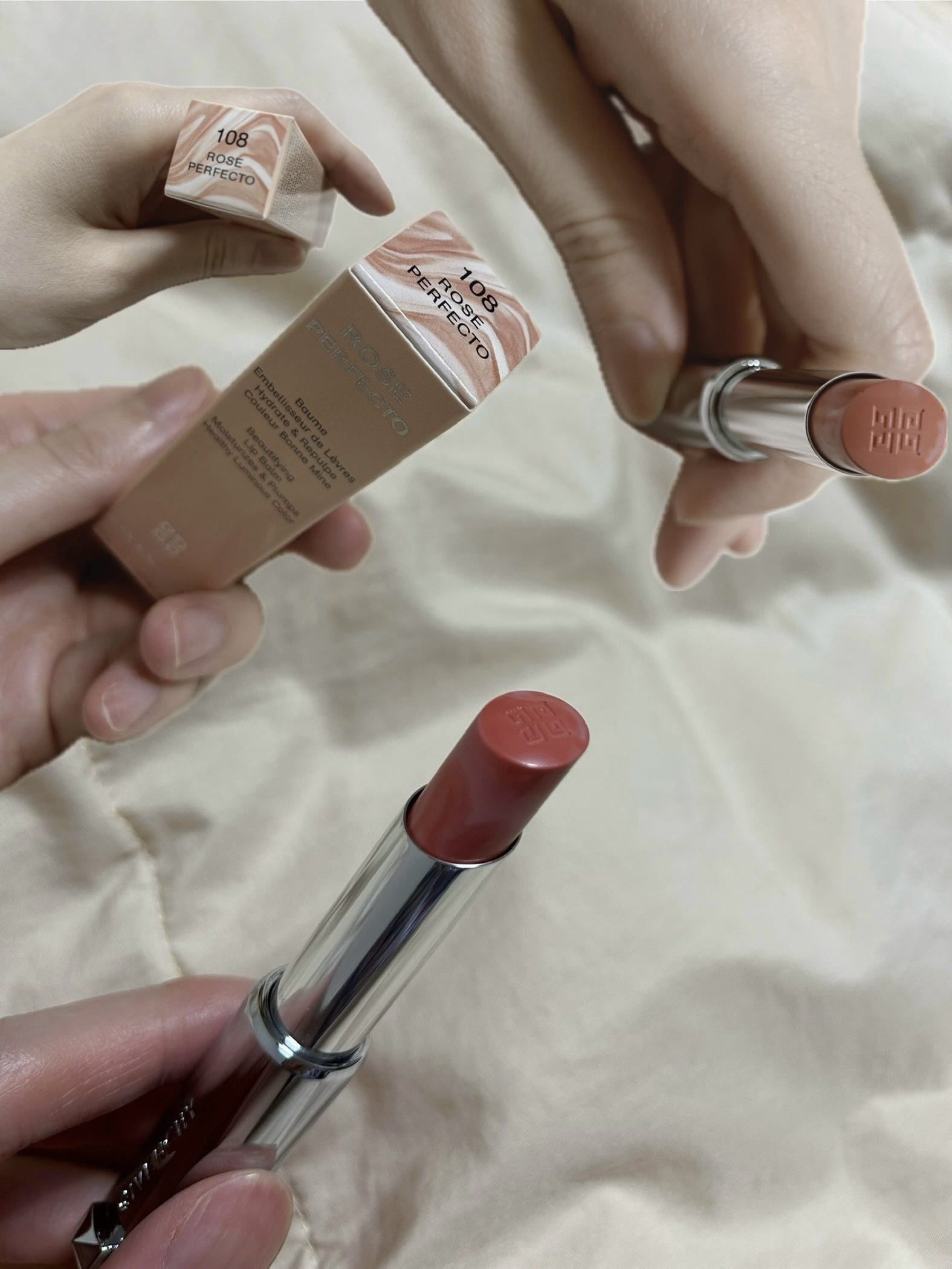 ローズ・パーフェクト No.108 ピンク・ヌード/GIVENCHY/リップバームを使ったクチコミ（2枚目）