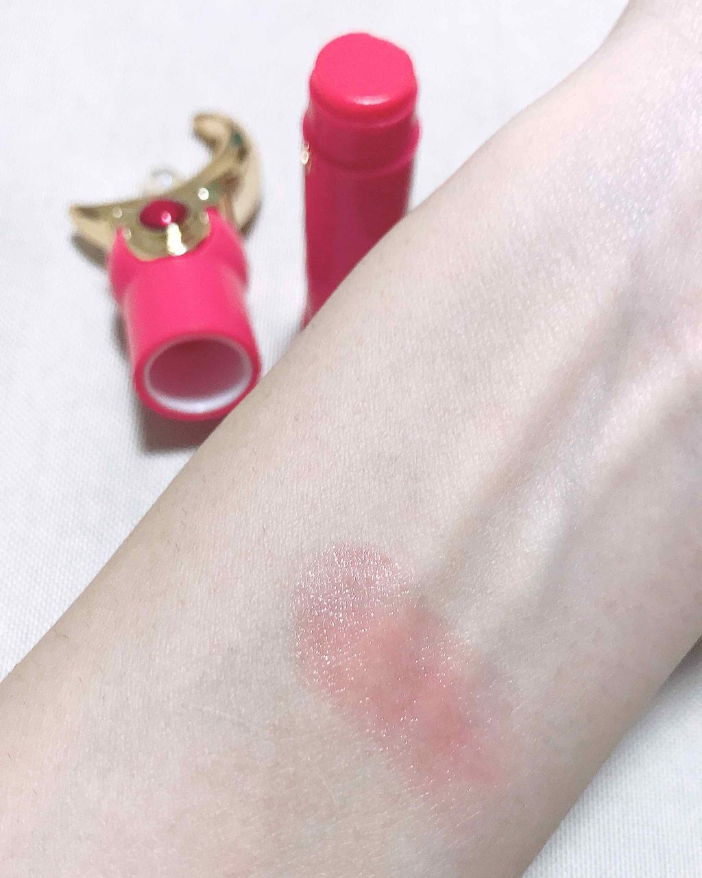 ムーンスティックリップクリーム ローズピンク/ミラクルロマンス/リップケアを使ったクチコミ(2枚目)