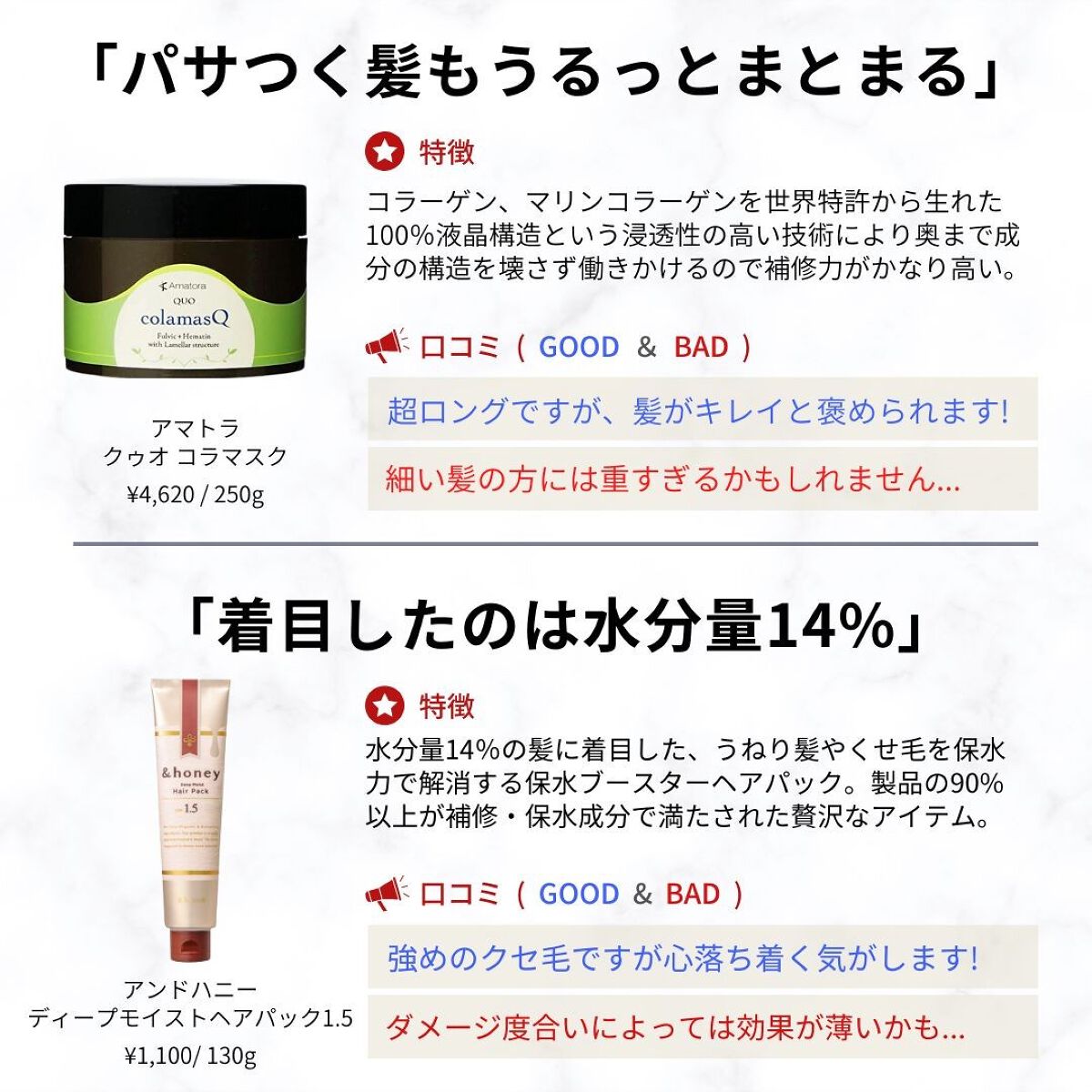 クゥオ コラマスク/Amatora/ヘアマスク・ヘアパックを使ったクチコミ(4枚目)