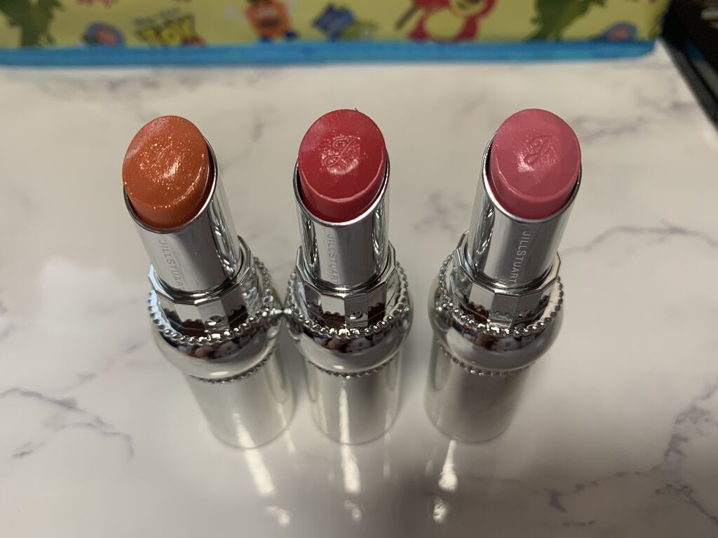 ルージュ リップブロッサム ペタルグロウ 104 primrose drip〈限定〉/JILL STUART/口紅を使ったクチコミ（3枚目）