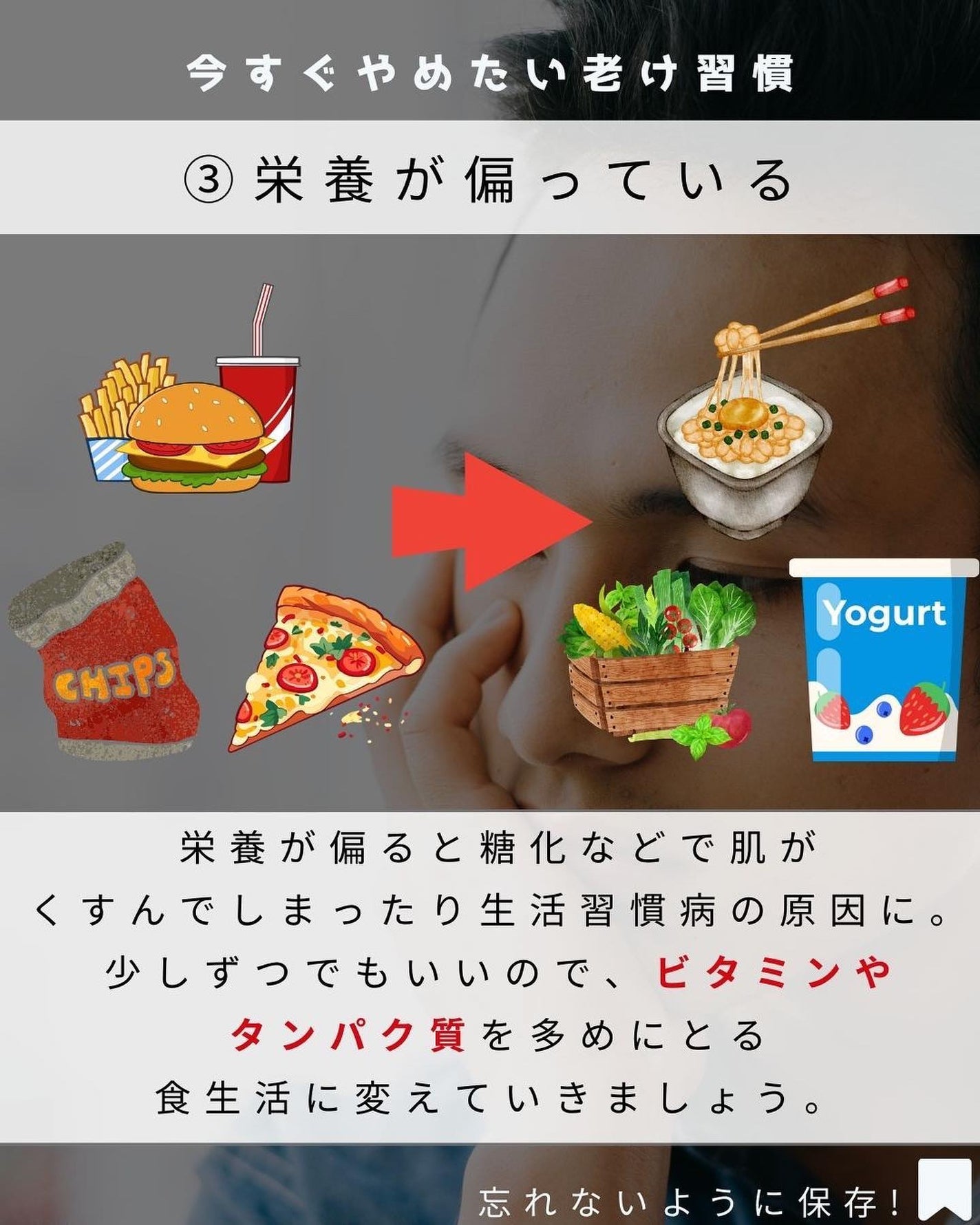 ヨウ | 31歳の老けない暮らし on LIPS 「今回は今すぐやめたい老け習慣を5つピックアップして紹介します。..」(5枚目)