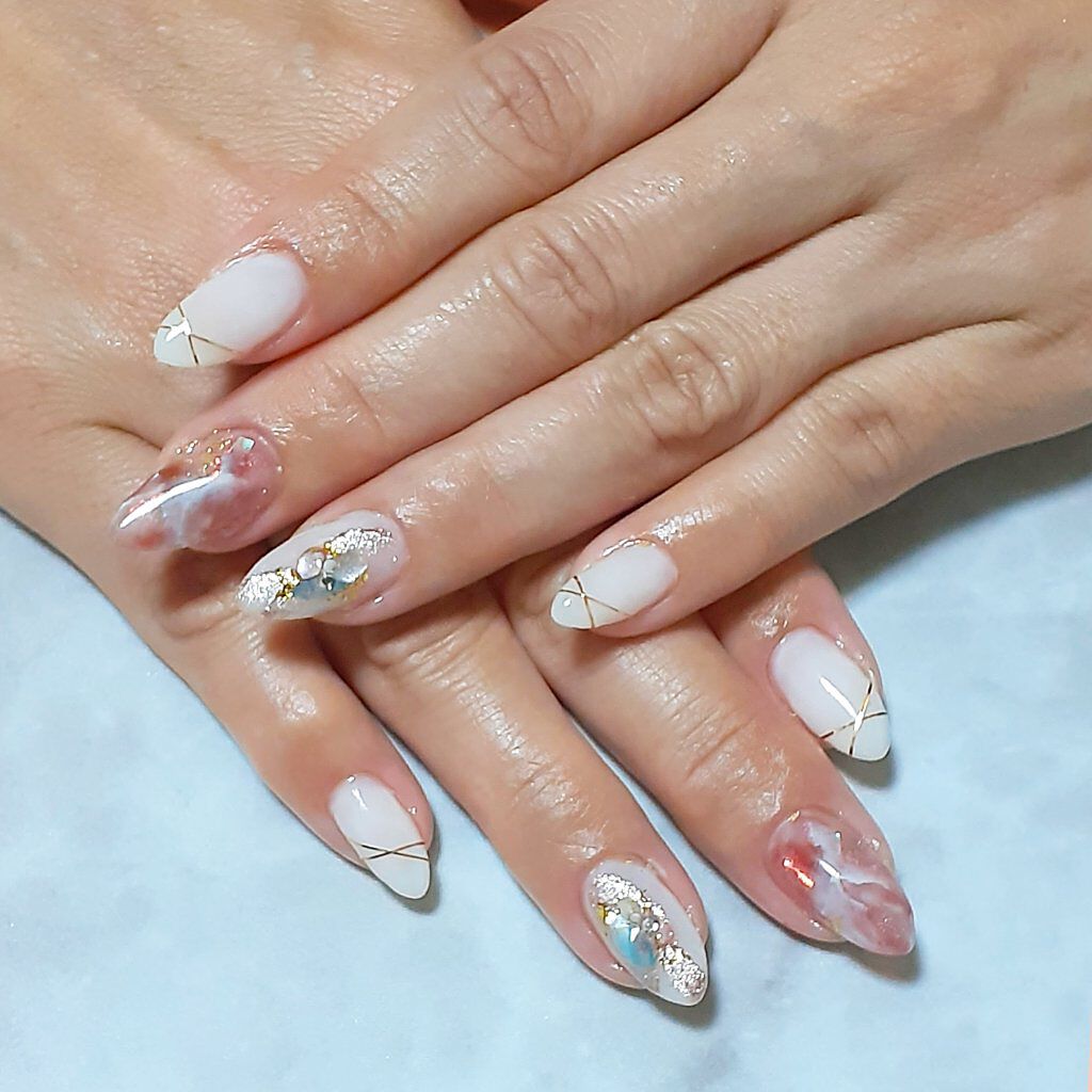 #ネイル,#ジェルネイル,#キラキラネイル,#ニュアンスネイル,#春夏ネイルのネイルデザイン