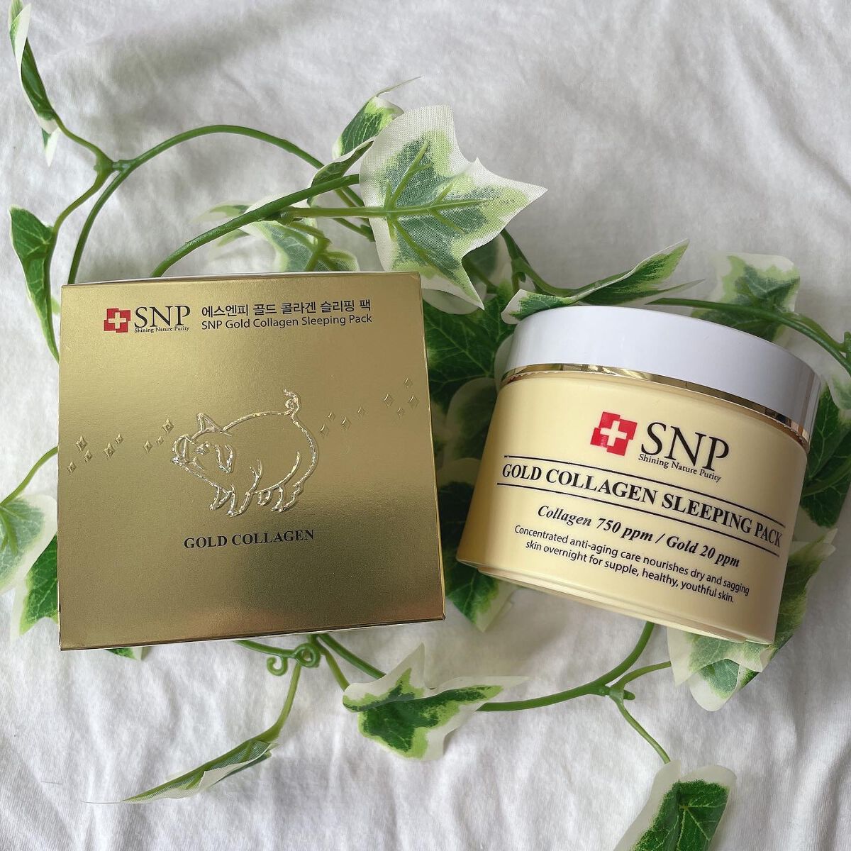 SNP ゴールド コラーゲン スリーピング パック/SNP/シートマスク・パックを使ったクチコミ（1枚目）