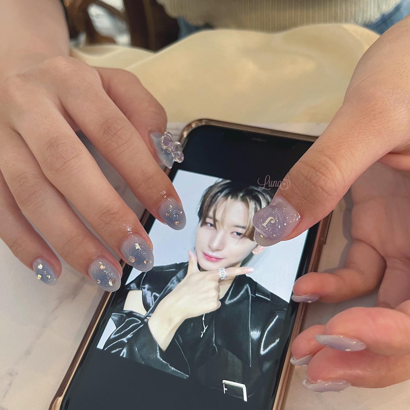 Iuna. Mizuki on LIPS 「.スペシャルプラン💙🦋#nail#nailstagram#ge..」(1枚目)