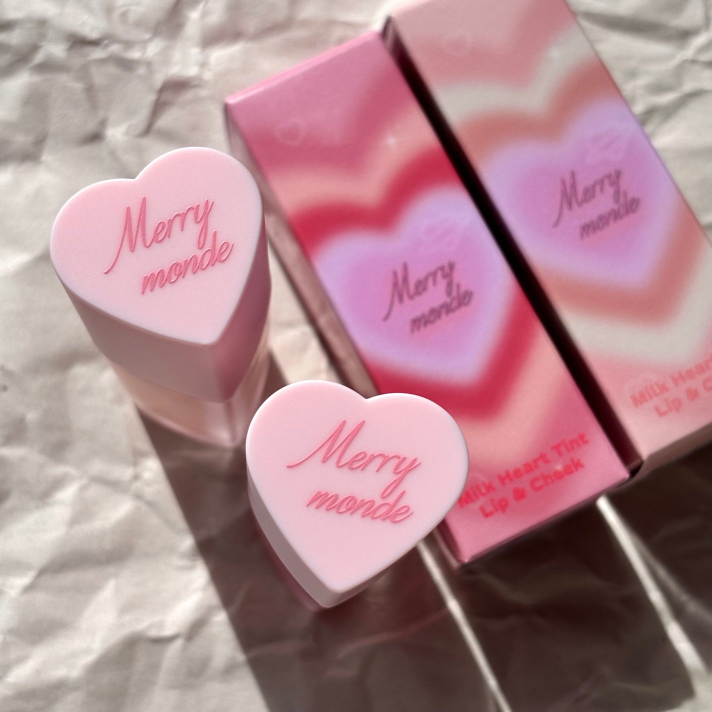 ミルクハートティントリップアンドチーク/Merrymonde/リップティントを使ったクチコミ(4枚目)