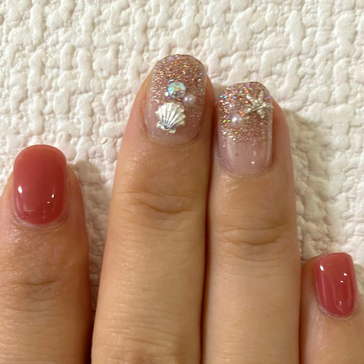 セミキュアジェルネイル(ハンド)/ohora/ネイルシールを使ったクチコミ(2枚目)