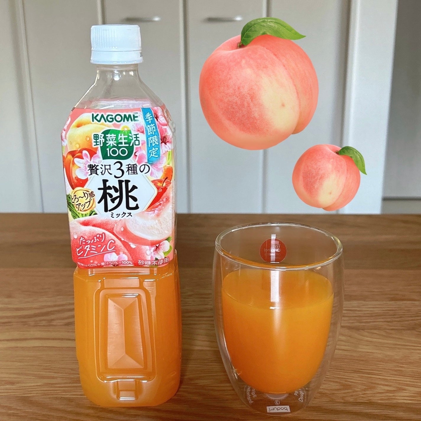 野菜生活100 贅沢3種の桃ミックス/野菜生活100/野菜ジュースを使ったクチコミ(1枚目)