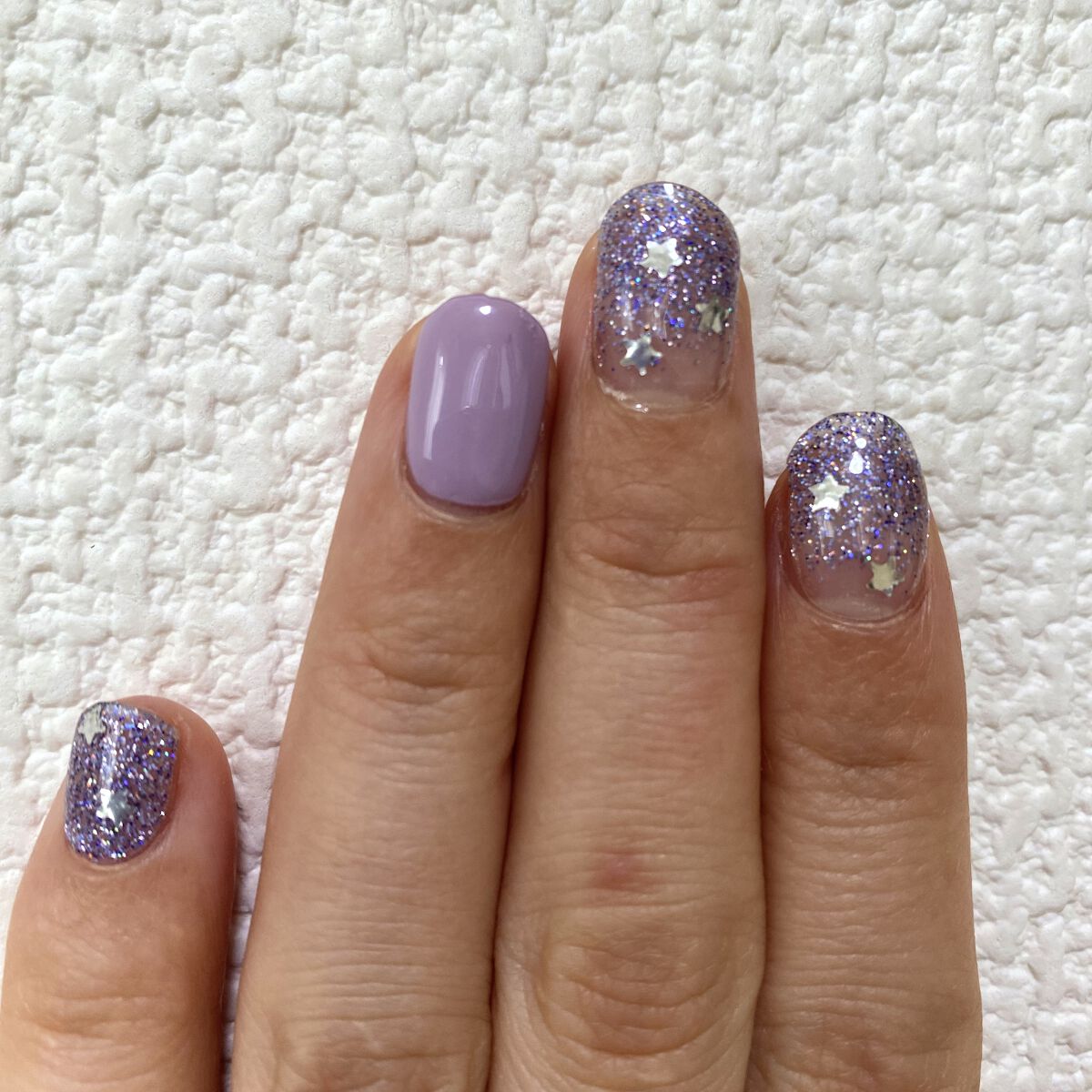 セミキュアジェルネイル（ハンド） ND-256 N Shooting Star (summer dessert Collection)/ohora/ネイルシールを使ったクチコミ（2枚目）