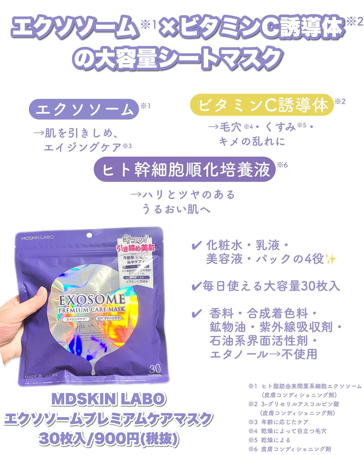 エクソソームプレミアムケアマスク/MDSKIN LABO/シートマスク・パックを使ったクチコミ（2枚目）