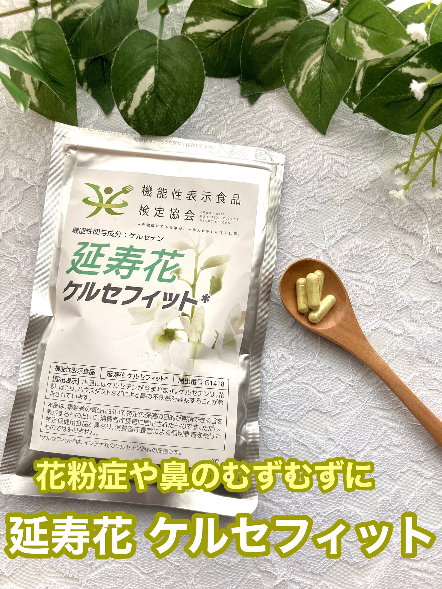 延寿花 ケルセフィット/機能性表示食品検定協会/健康サプリメントを使ったクチコミ(1枚目)