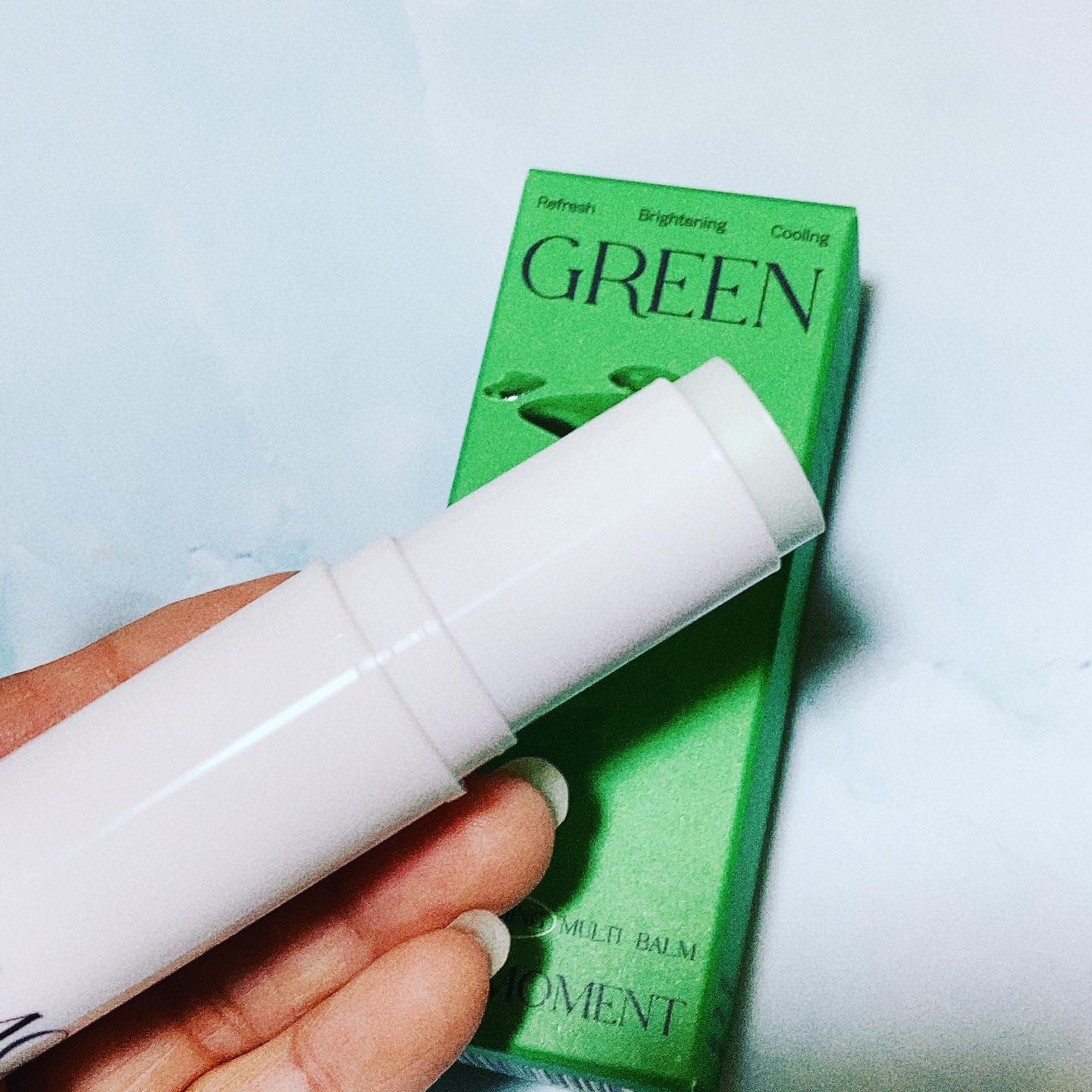 グリーン カーミングマルチバーム/Free Moment /フェイスバームを使ったクチコミ（2枚目）