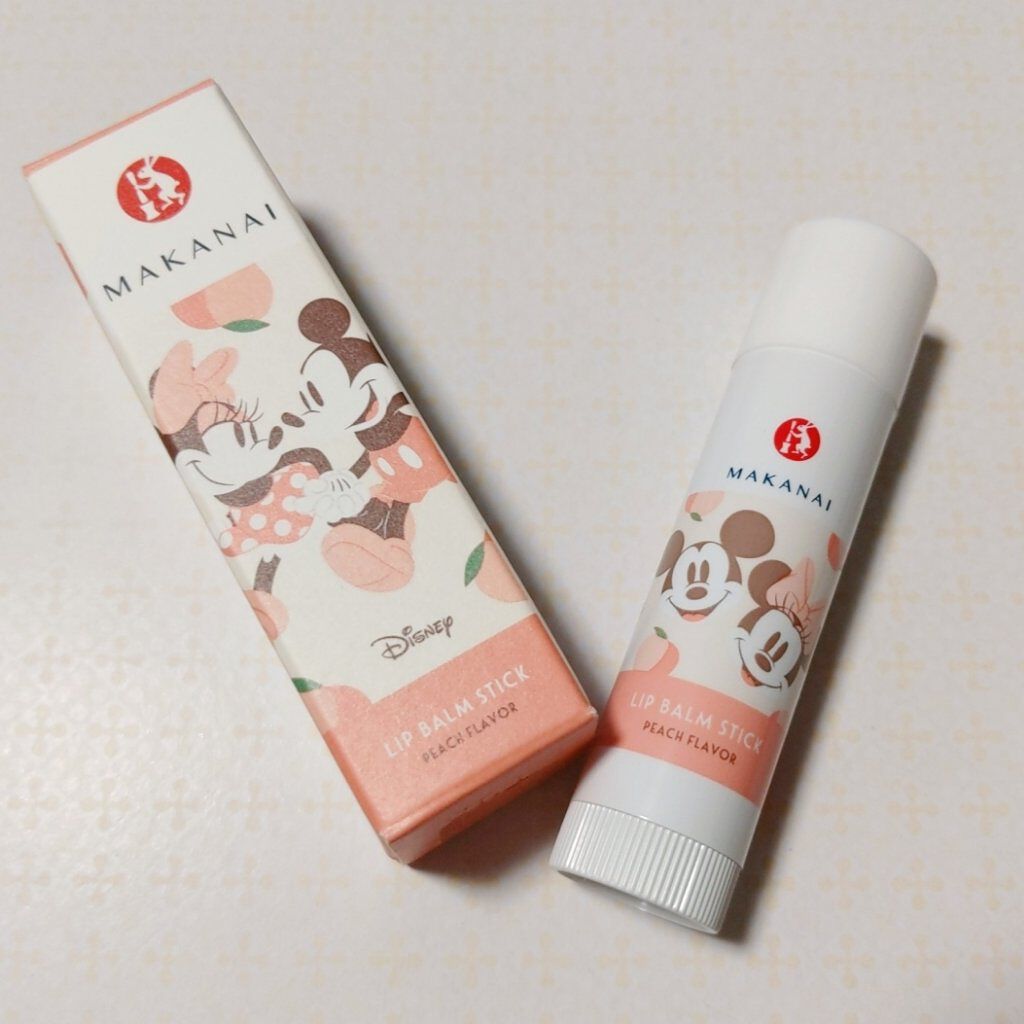 なめらかリップクリーム　ミッキー＆ミニーデザインの桃の香り/まかないこすめ/リップケアを使ったクチコミ（2枚目）
