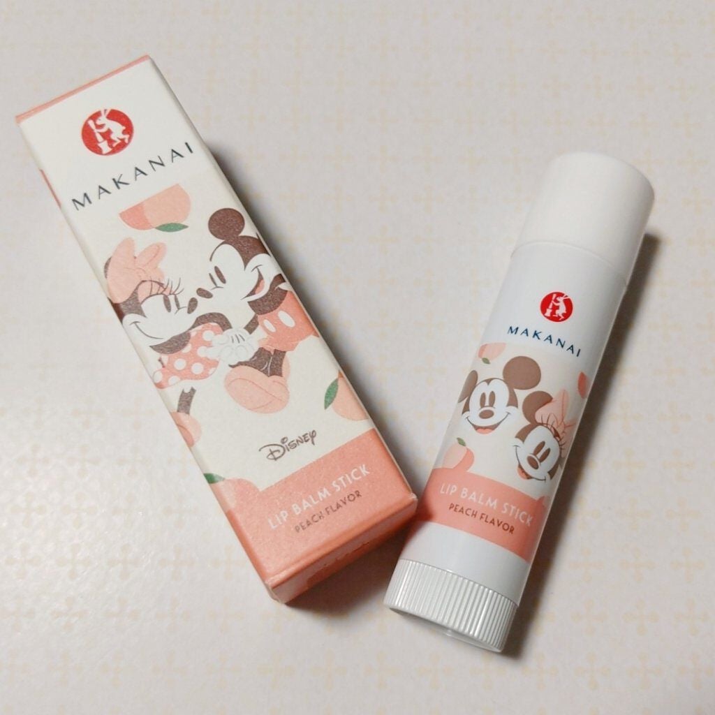 なめらかリップクリーム ミッキー&ミニーデザインの桃の香り/まかないこすめ/リップケアを使ったクチコミ(2枚目)