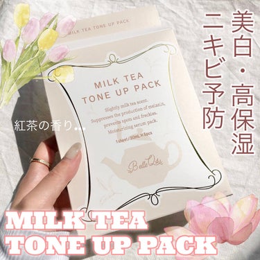 Belle Qs MILK TEA TONE UP PACKのクチコミ「〖 紅茶の香り 〗美白・ニキビ予防・保湿ケア！
~お悩みゼロの透け感美肌~



Belle .....」（1枚目）