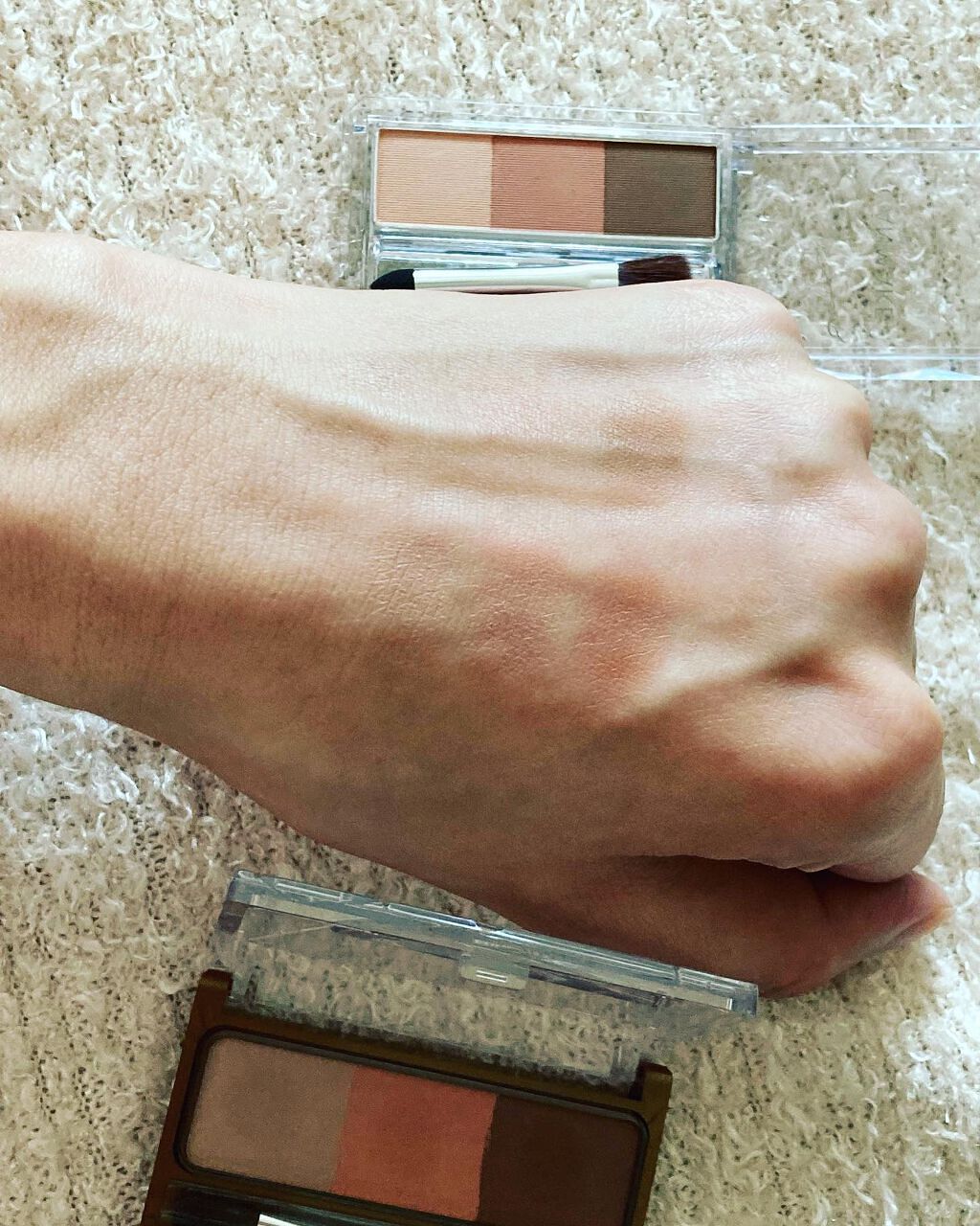 アイブロウブラシ 扇型 熊野筆/WHOMEE/メイクブラシを使ったクチコミ（2枚目）