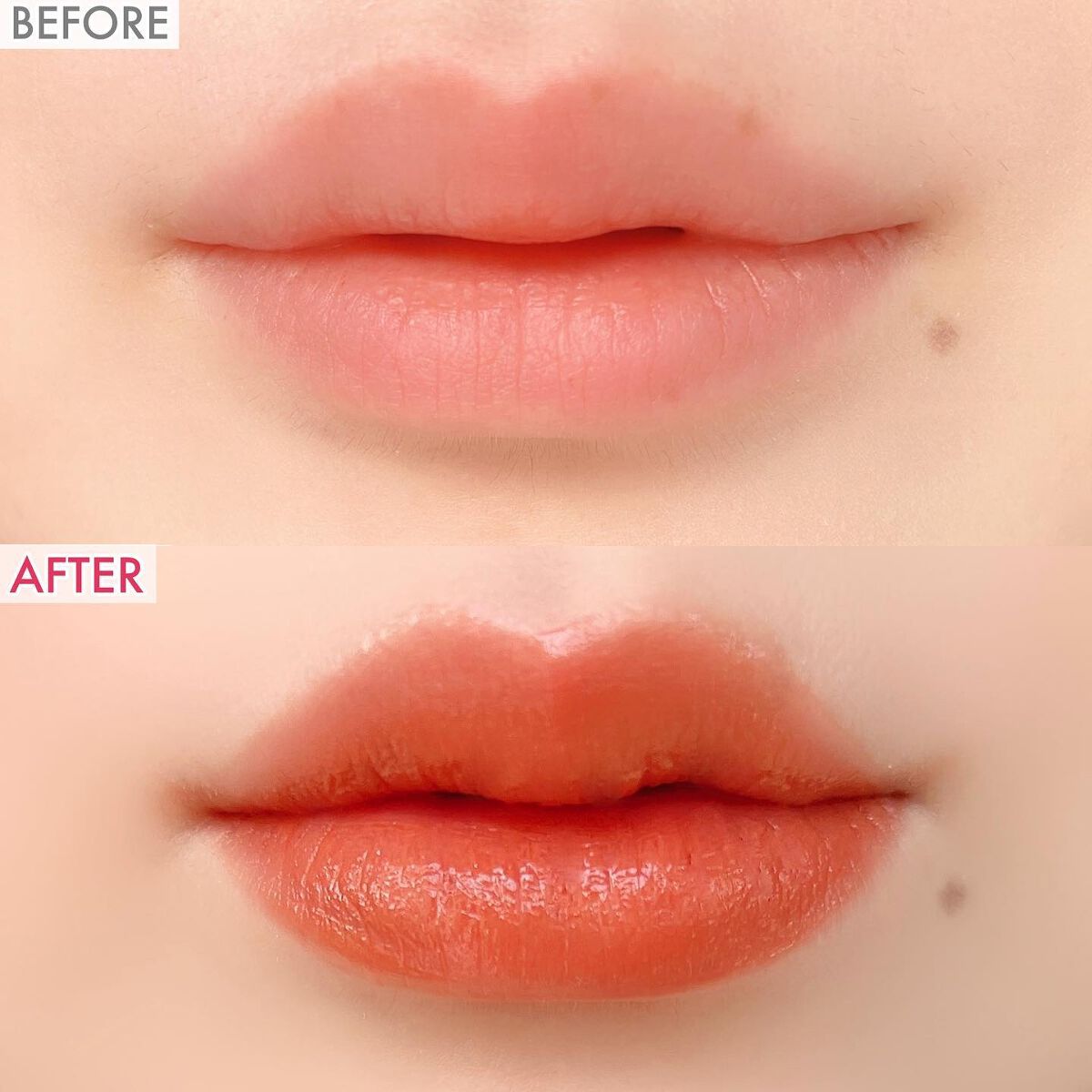 ジューシーリブティント 10 コーラルガム/RICAFROSH/リップティントを使ったクチコミ（3枚目）