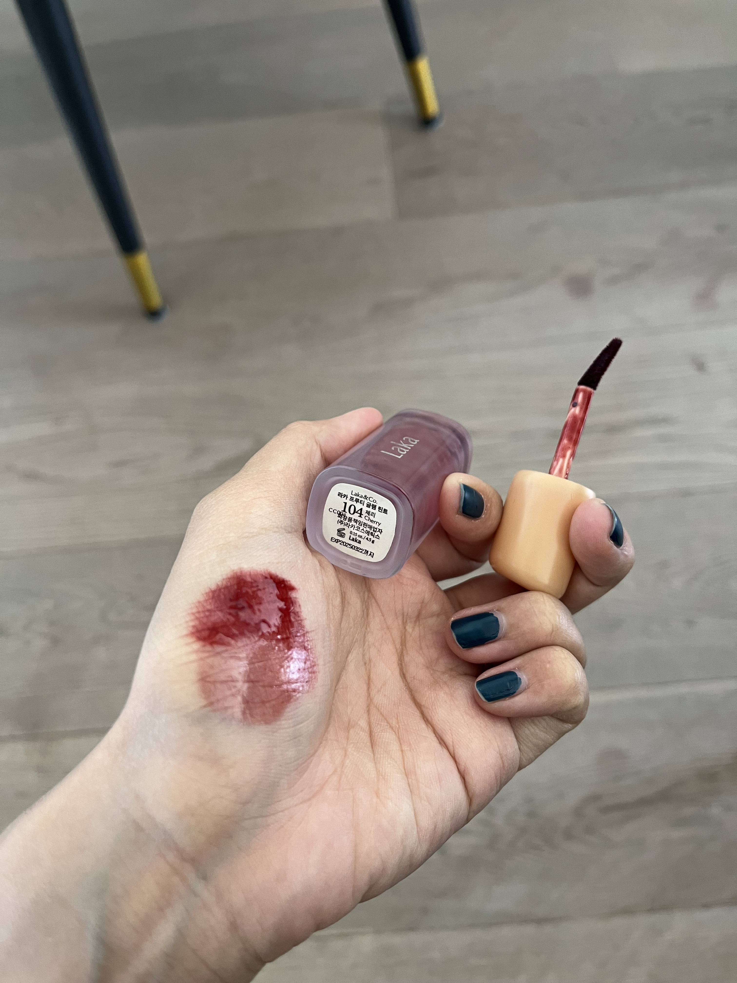 フルーティーグラムティント 104 チェリー/Laka/リップティントを使ったクチコミ（2枚目）