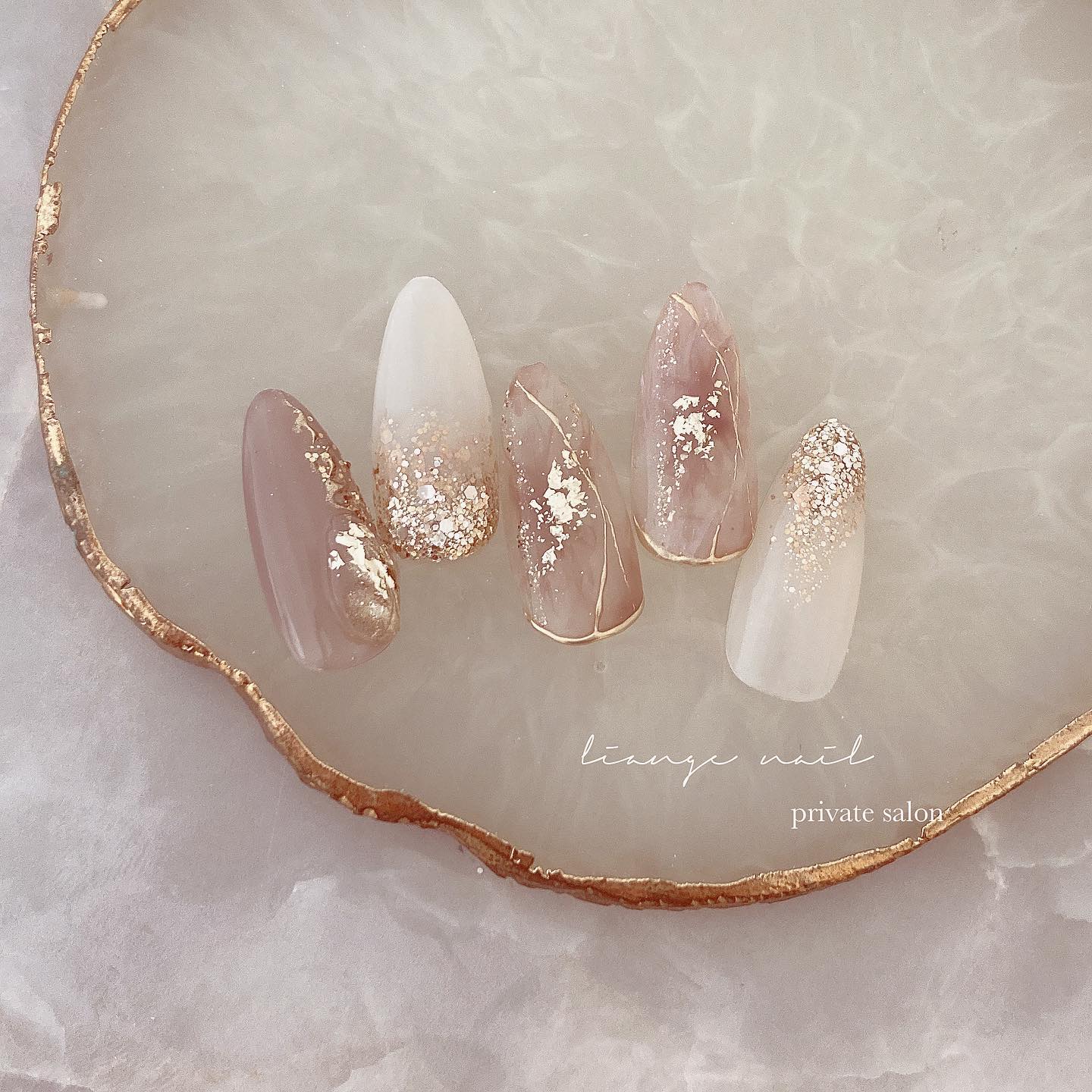 #ネイル,#夏ネイル,#大人ニュアンスネイル,#ニュアンスネイル,#ジェルネイル,#ミラーネイル,#天然石ネイルのネイルデザイン