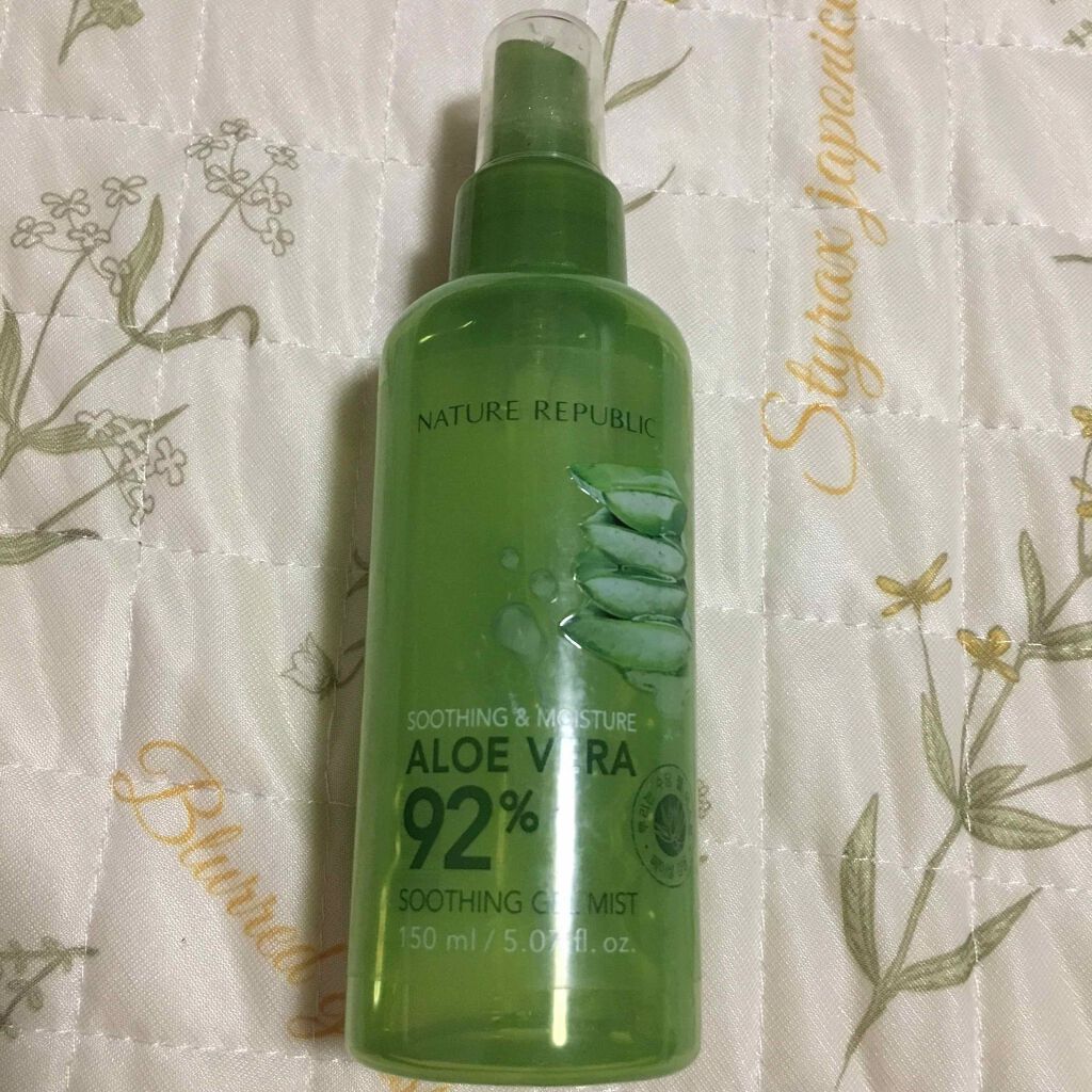 スージングアンドモイスチャーアロエベラ92％スージングジェルミスト/ネイチャーリパブリック/ミスト状化粧水を使ったクチコミ（1枚目）