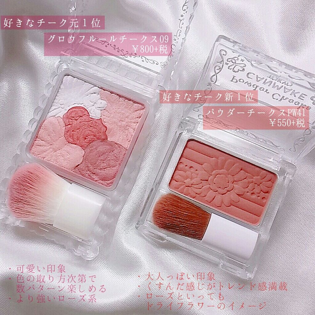 グロウフルールチークス/キャンメイク/パウダーチークを使ったクチコミ(2枚目)