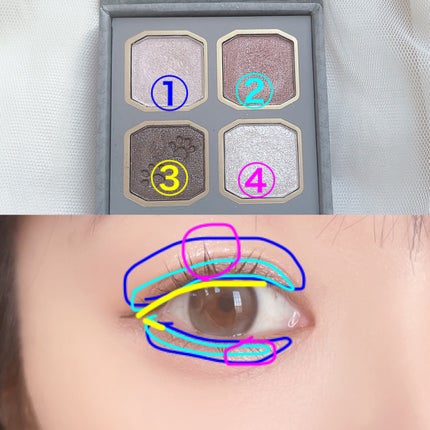 マイキティアイパレット 04 ミヌエット/MilleFée/アイシャドウパレットを使ったクチコミ(3枚目)