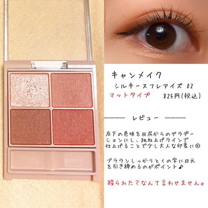 シルキースフレアイズ(マットタイプ)/キャンメイク/アイシャドウパレットを使ったクチコミ(3枚目)