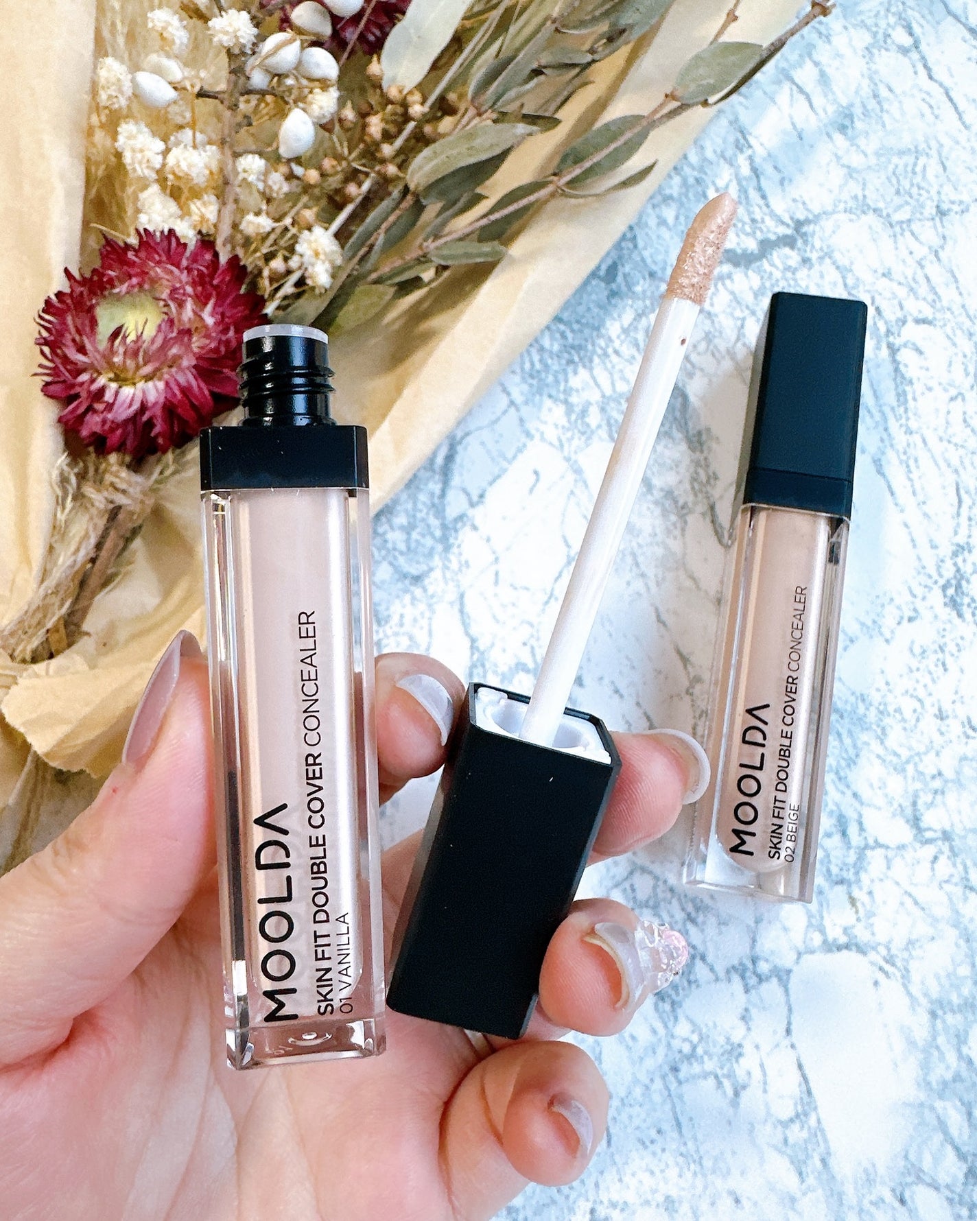 スキンフィットダブルカバーコンシーラー /MOOLDA/リキッドコンシーラーを使ったクチコミ(2枚目)