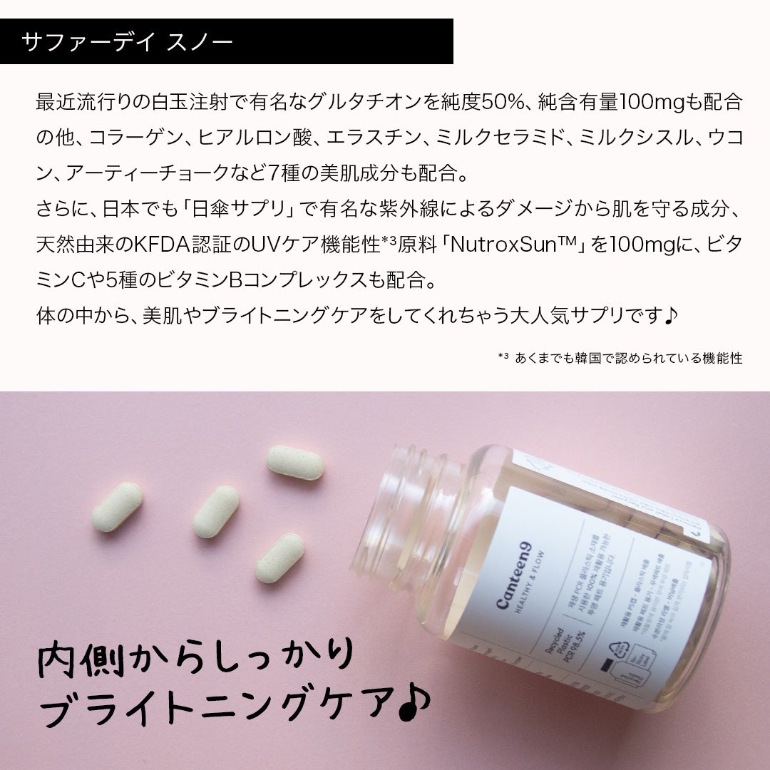 サファーデイ スノー/canteen9/美容サプリメントを使ったクチコミ(6枚目)