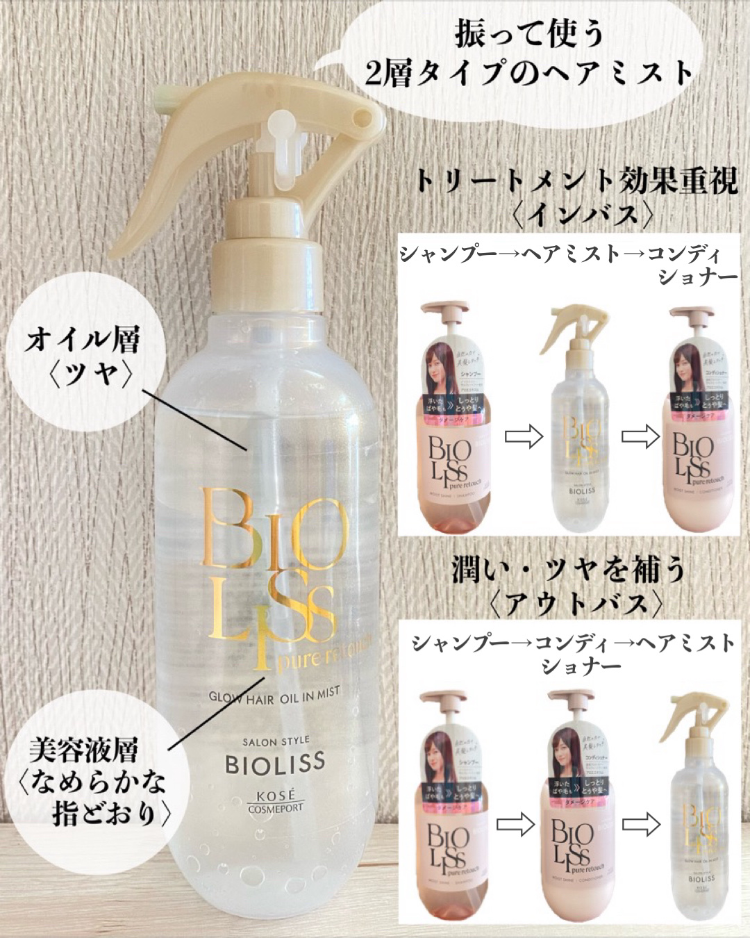 SS ビオリス ピュアレタッチ グロウヘア オイルインミスト/SSビオリス/アウトバストリートメントを使ったクチコミ（3枚目）