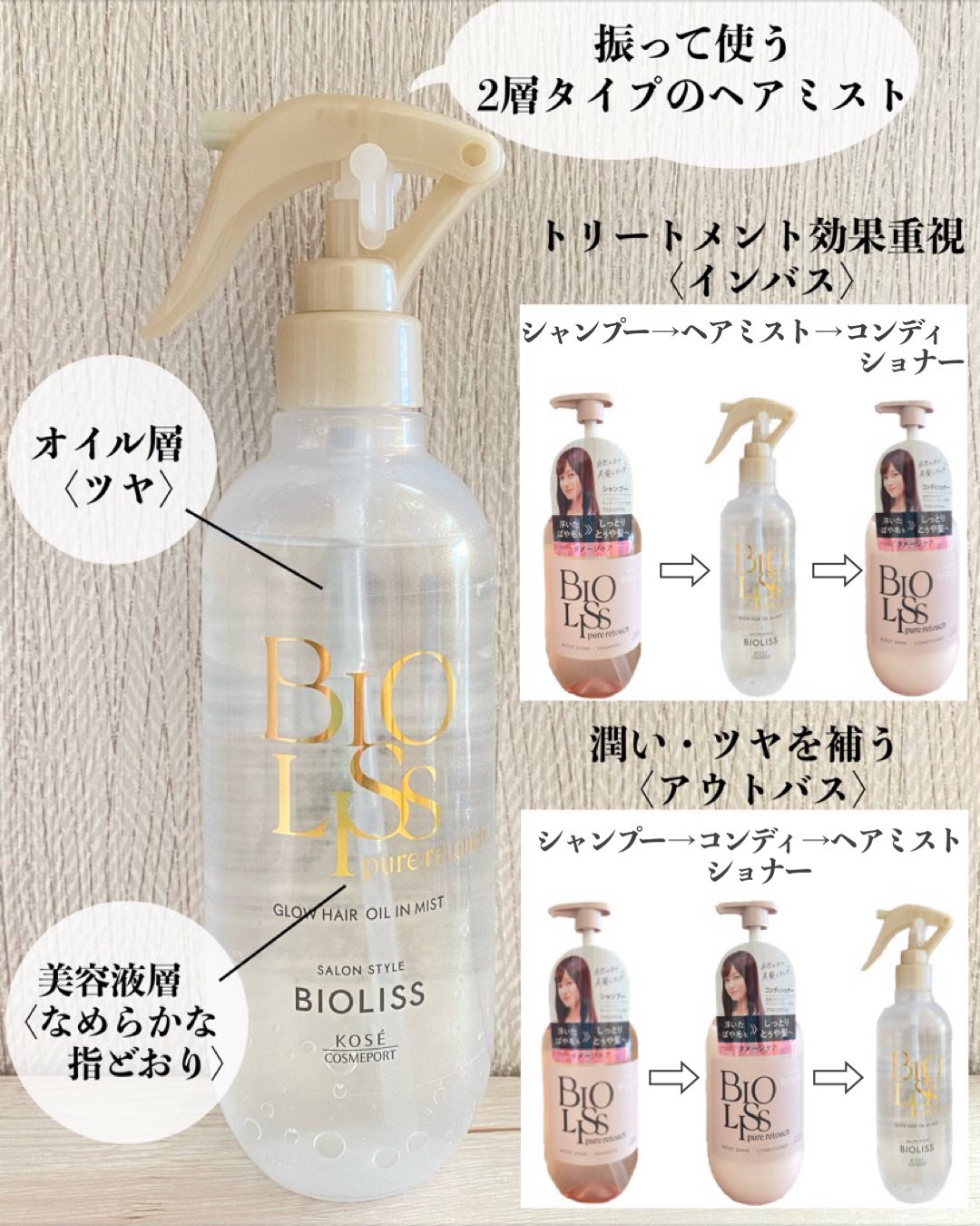 SS ビオリス ピュアレタッチ グロウヘア オイルインミスト/SSビオリス/アウトバストリートメントを使ったクチコミ(3枚目)