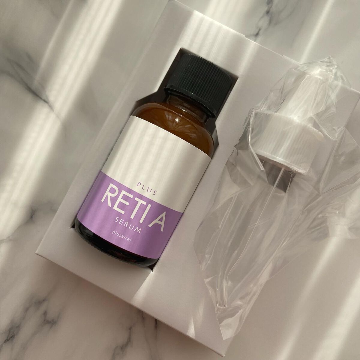 プラスキレイ プラスレチAセラム のクチコミ「浸透型レチノール美容液💜✨
#プラスキレイ 
#プラスレチAセラム 30mL

-------.....」（3枚目）