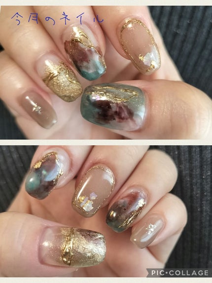 momo🍑使用写真掲載🍑 on LIPS 「今月のネイル💙ずっと行きたかったネイルサロンに行ってきました🎵..」(1枚目)