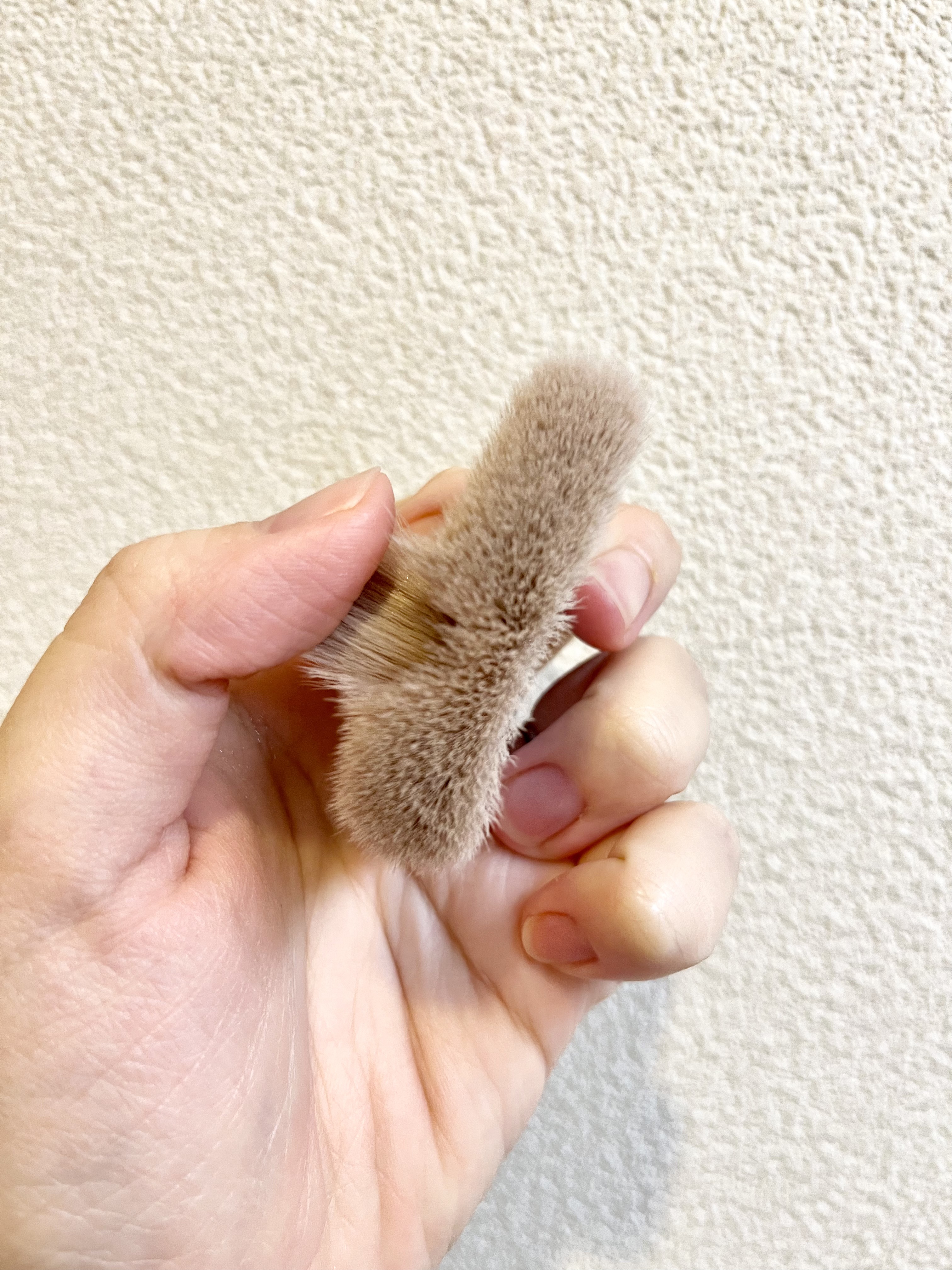 マシュマロフィニッシュパウダーブラシ くすみピンクベージュ(限定)/キャンメイク/メイクブラシを使ったクチコミ（2枚目）