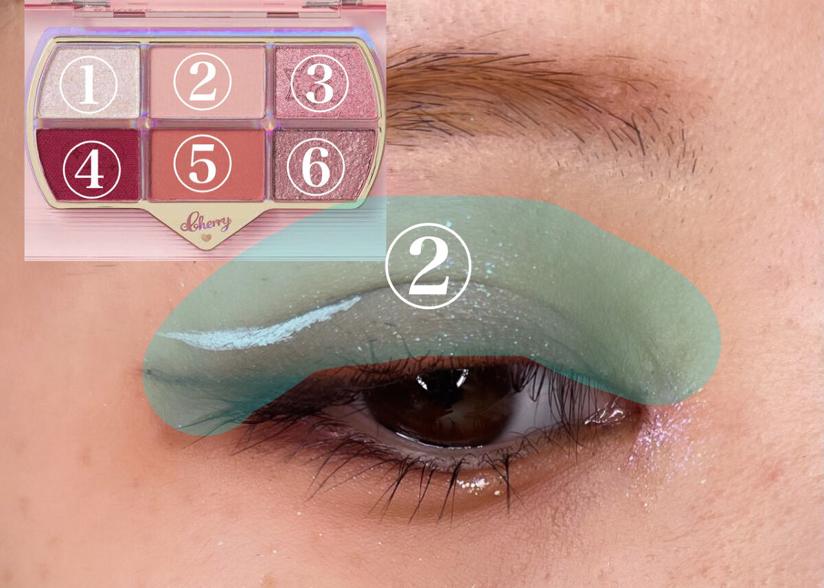 Cherry Love グリッター リキッドアイシャドウ P04 Shining Star/FlowerKnows/グリッターを使ったクチコミ（2枚目）