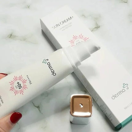 サンクリーム+/ DermaJ/日焼け止めクリームを使ったクチコミ(2枚目)