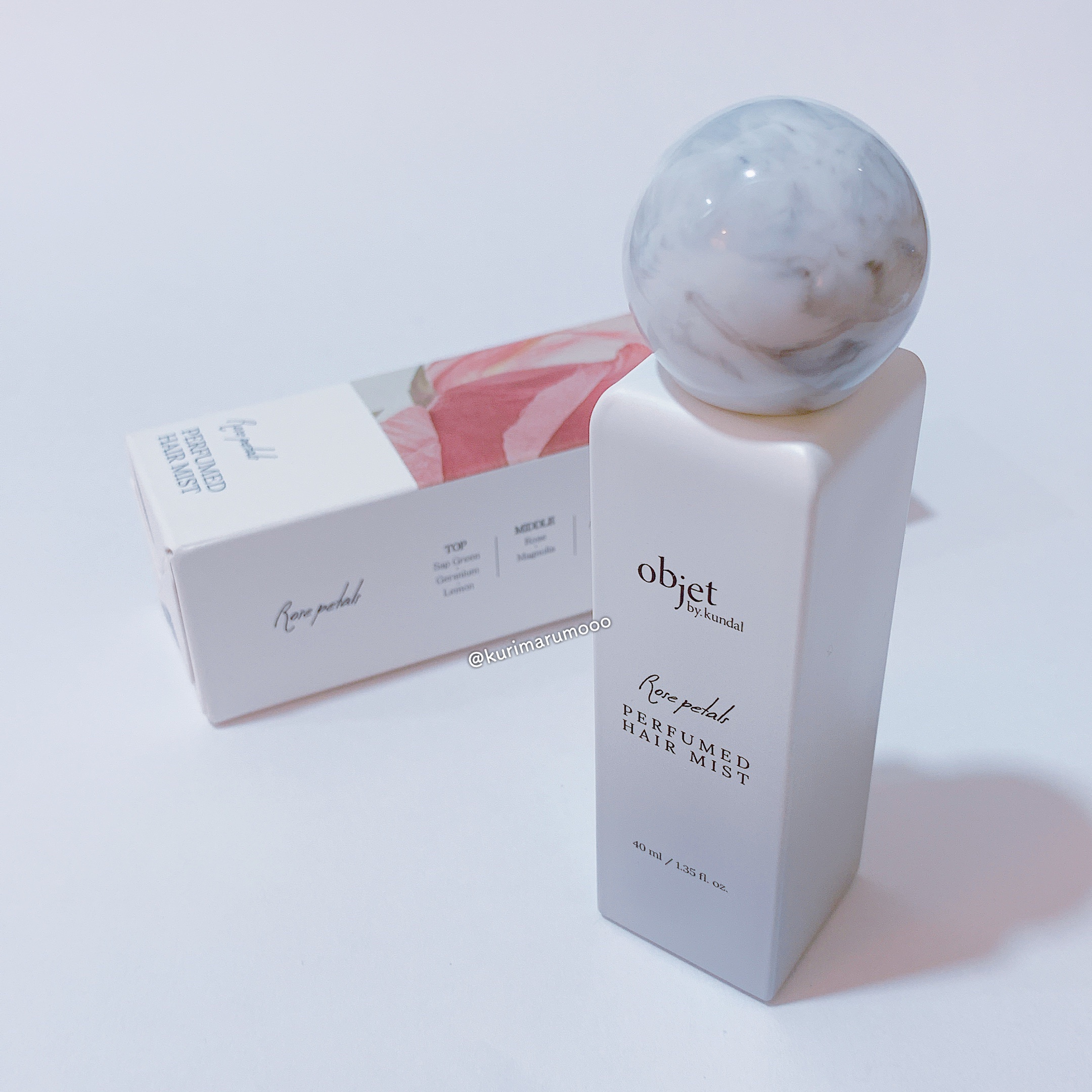 パフュームドヘアミスト ローズペタル/objet by kundal/ヘアミストを使ったクチコミ（2枚目）