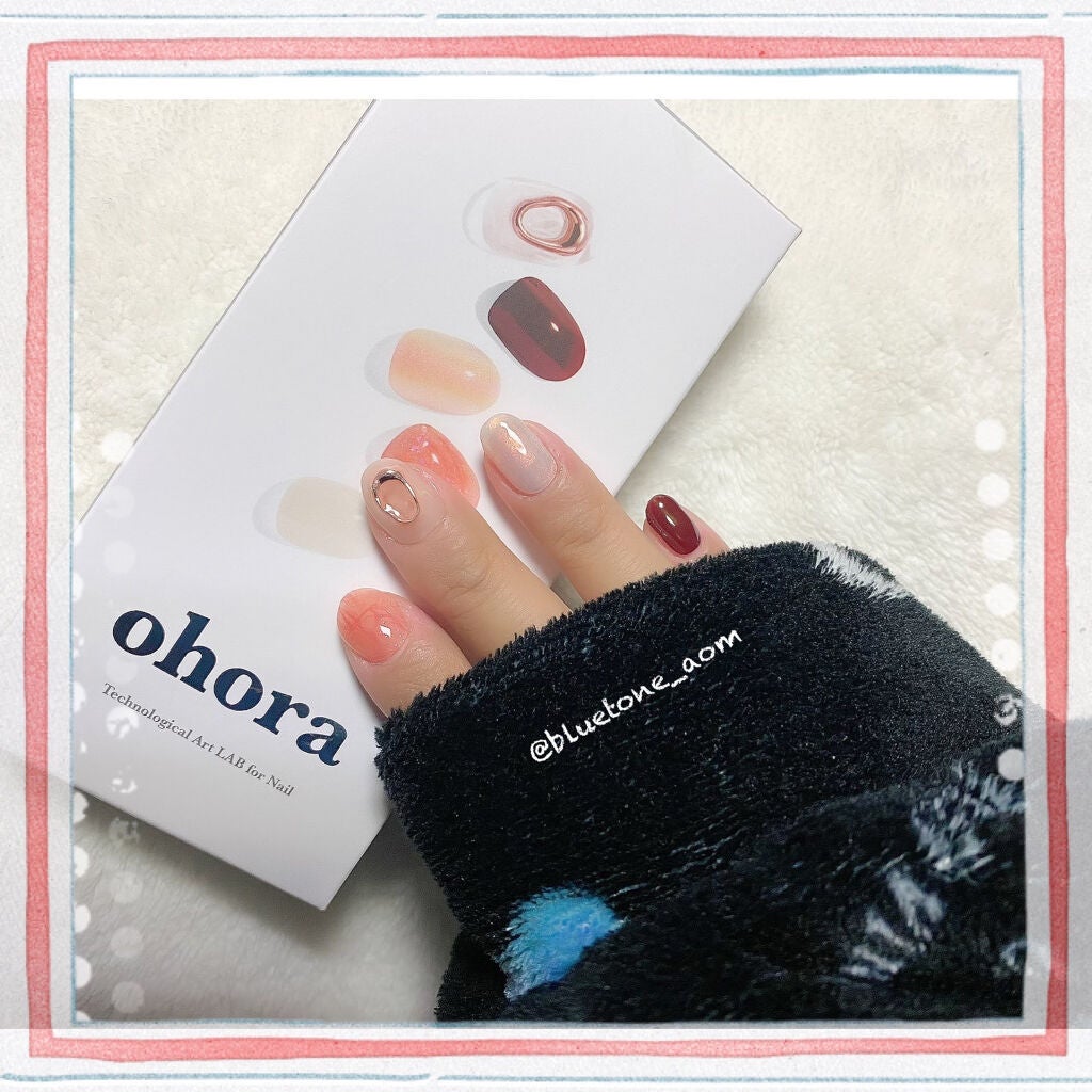 セミキュアジェルネイル(ハンド)/ohora/ネイルシールを使ったクチコミ(2枚目)