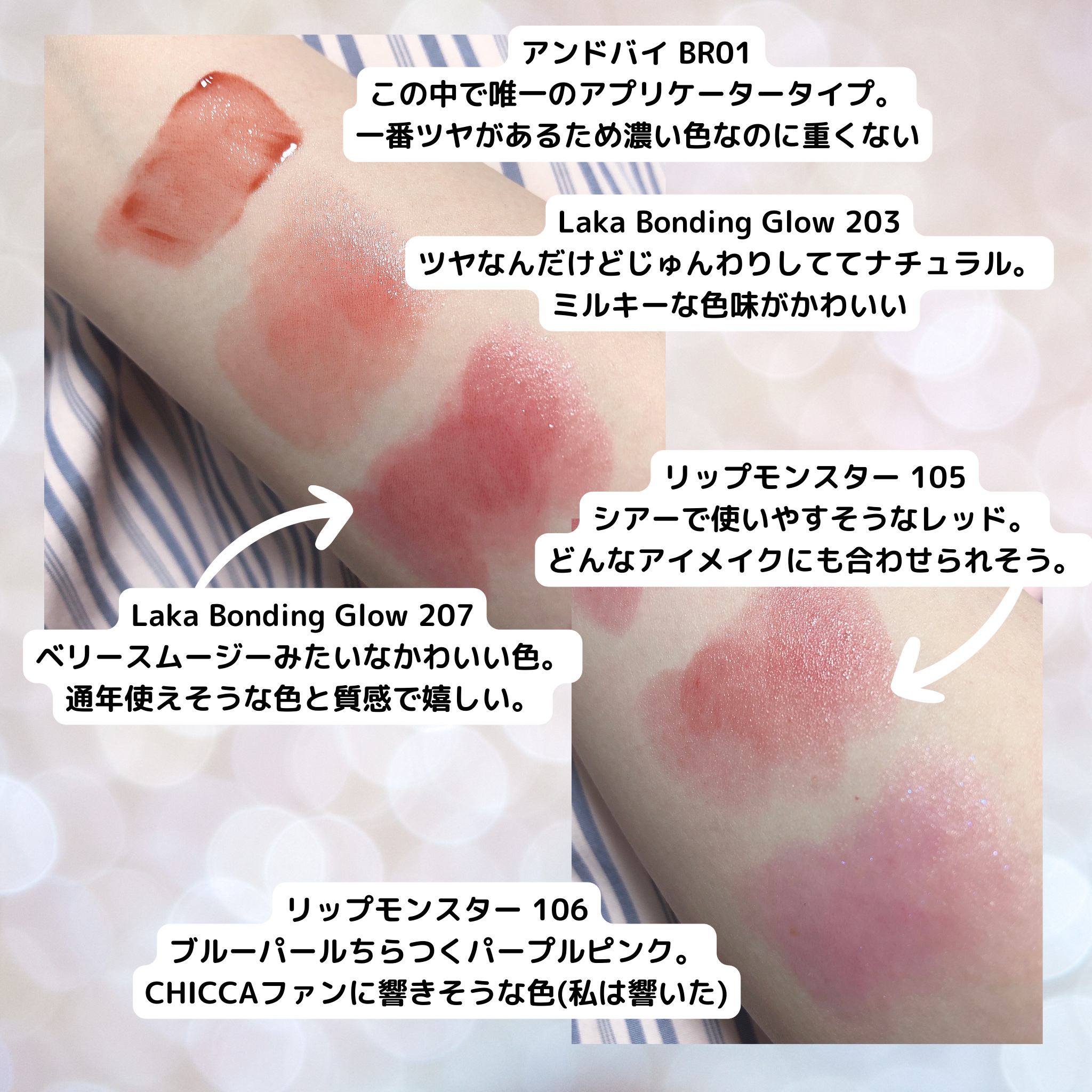 アンドバイロムアンド　グラッシーボムティント/&nd by rom&nd/リップティントを使ったクチコミ（3枚目）