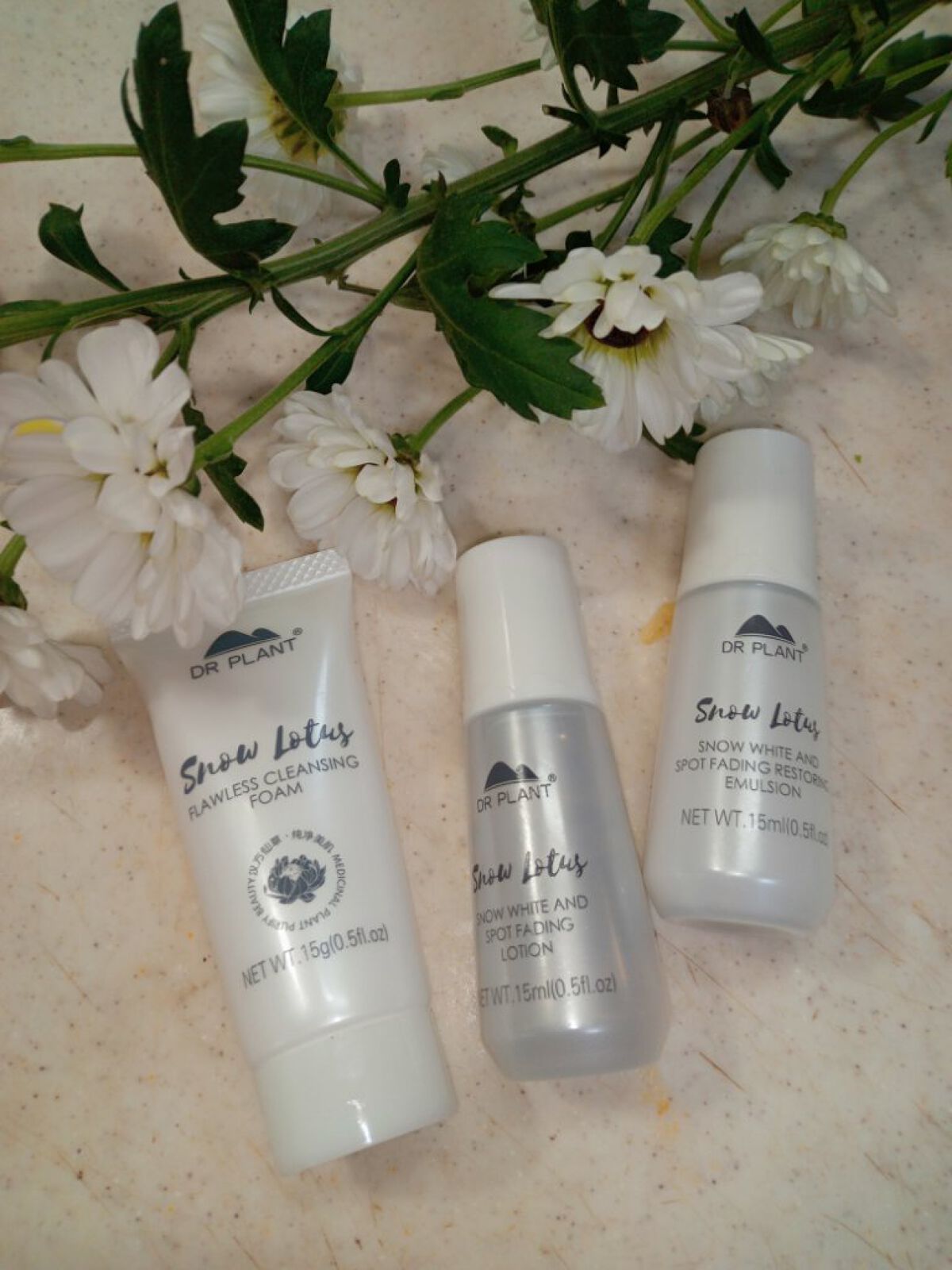 DRPLANT スノーホワイト ローション乳液 美容液 ３点セットｘ10 日本製 試してみた】 スノーロータス（雪蓮）スノーホワイト・ミルク DR PLANT