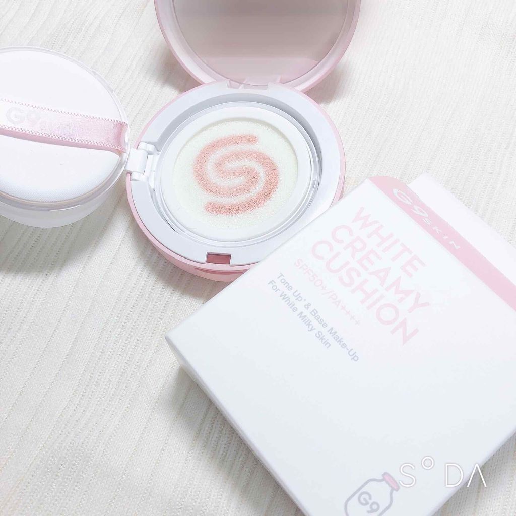 WHITE CREAMY CUSHION(ウユファンデ)/G9SKIN/化粧下地を使ったクチコミ（3枚目）
