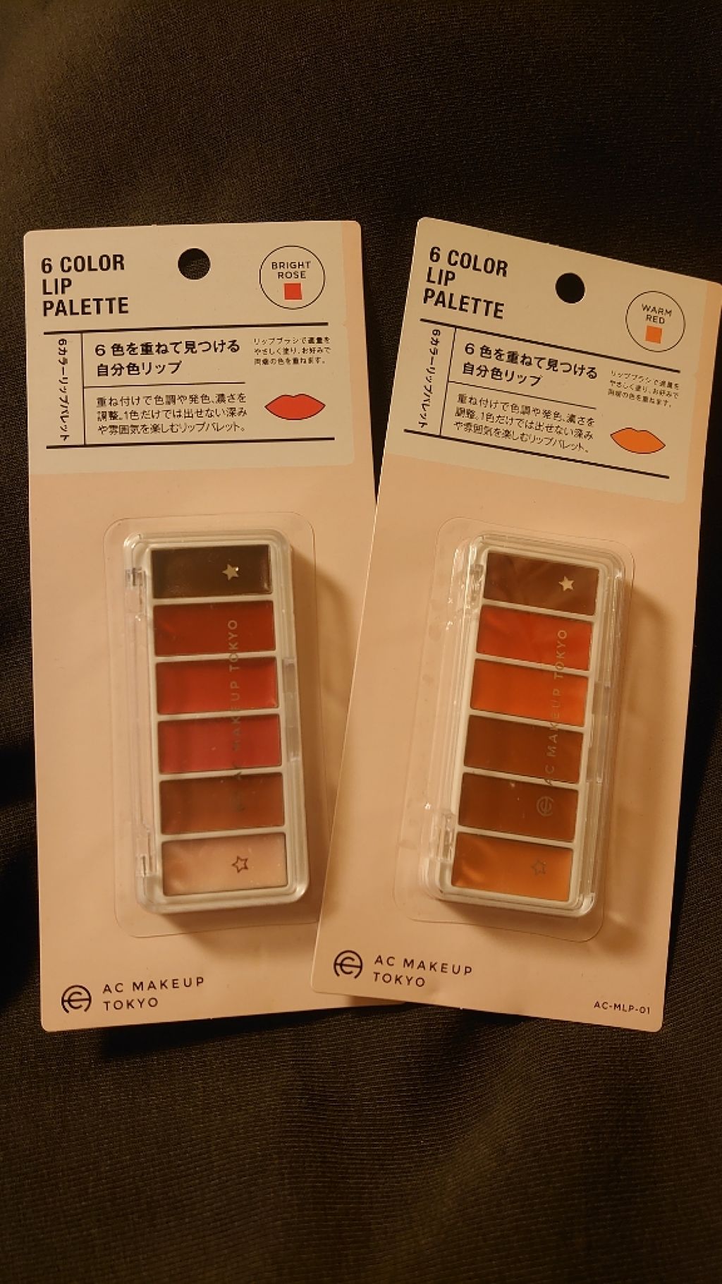 AC6カラーリップパレット 01 ウォーム レッド