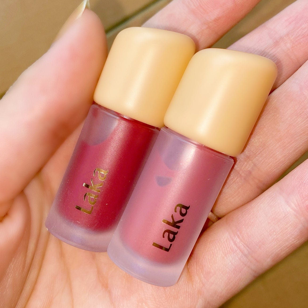 フルーティーグラムティント ミニデュオ/Laka/リップティントを使ったクチコミ(2枚目)