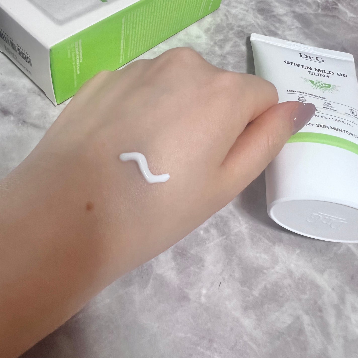 グリーンマイルドアップサンプラス/Dr.G/日焼け止めクリームを使ったクチコミ(2枚目)