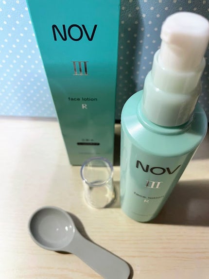 NOV Ⅲ フェイスローション Rのクチコミ「常盤薬品工業 NOV(ノブ)からいただきました。
綺麗なお色とシンプルなデザインのパケでテン.....」(2枚目)