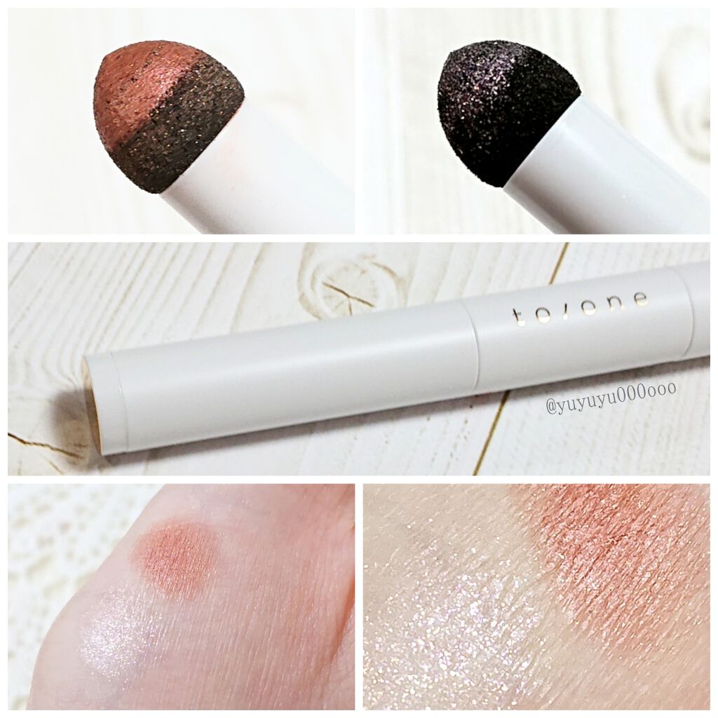 to/one フラワーダスト アイシャドウのクチコミ「持ち運び用にぴったり💕
ラスターカラー&グリッターカラーのダブルチップアイシャドウ🌼

to/.....」（3枚目）