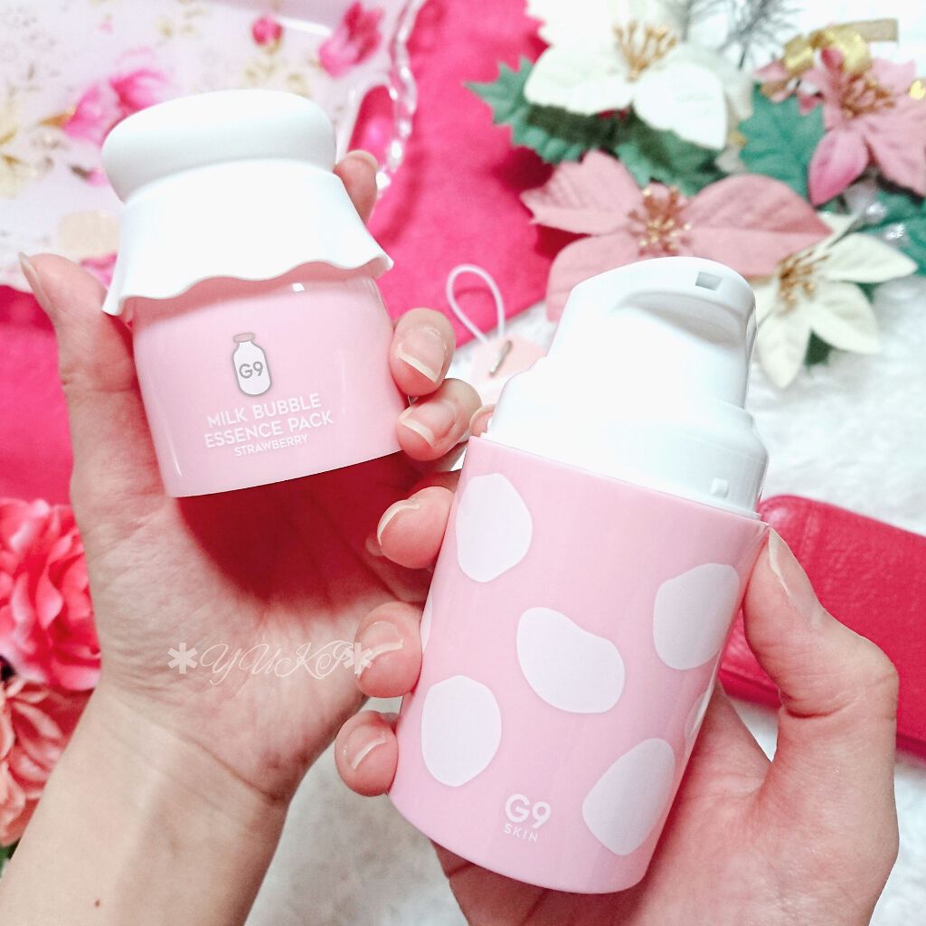 MILK BUBBLE ESSENCE PACK #STRAWBERRY/G9SKIN/美容液を使ったクチコミ(3枚目)
