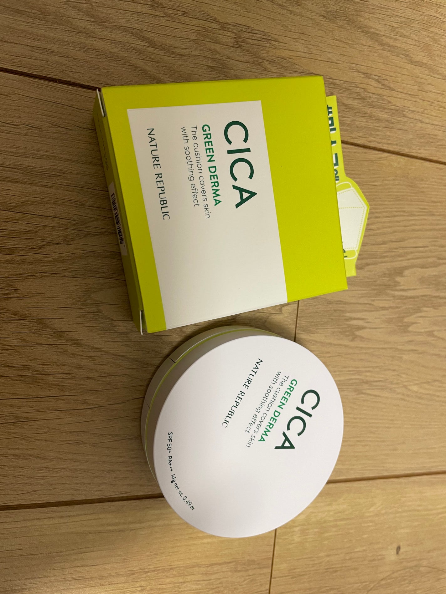 CICA GREEN DERMA The cushion covers skin with soothing effect/ネイチャーリパブリック/クッションファンデーションを使ったクチコミ(2枚目)