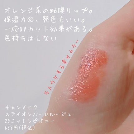 ステイオンバームルージュ/キャンメイク/口紅を使ったクチコミ(2枚目)